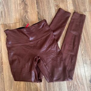 SPANX Shiny Brown Leggings